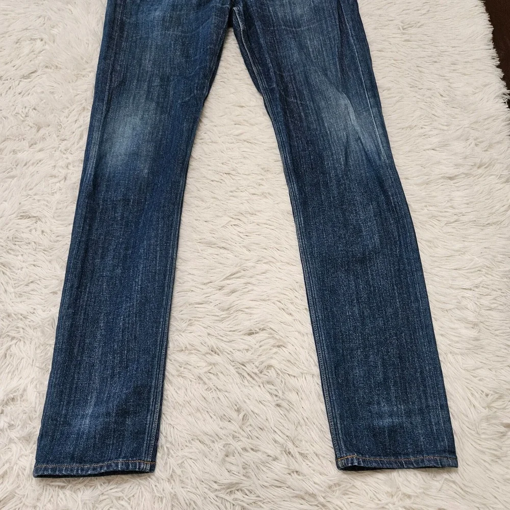 Rag & Bone Men's Sz 30x32 Denim Blue Button Fly Slim Straight Linen Rinse‎ Jeans